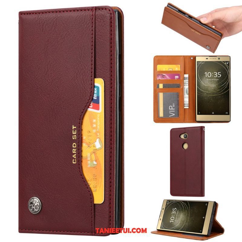 Etui Sony Xperia L2 Vintage Portfel Biznes, Pokrowce Sony Xperia L2 Telefon Komórkowy Skórzany Futerał Karta