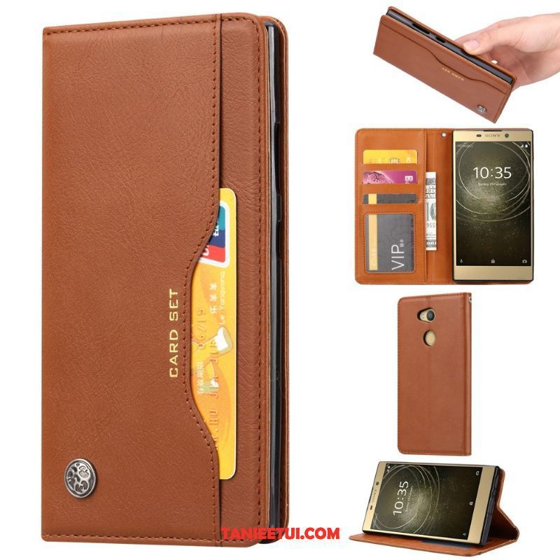 Etui Sony Xperia L2 Vintage Portfel Biznes, Pokrowce Sony Xperia L2 Telefon Komórkowy Skórzany Futerał Karta