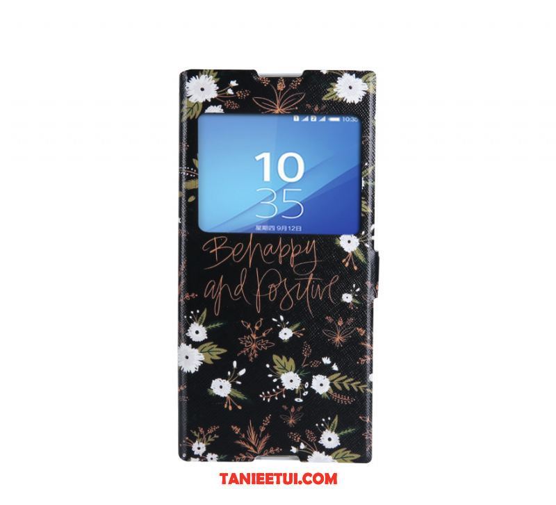 Etui Sony Xperia Xa1 Skórzany Futerał Czarny All Inclusive, Futerał Sony Xperia Xa1 Miękki Ochraniacz Wspornik