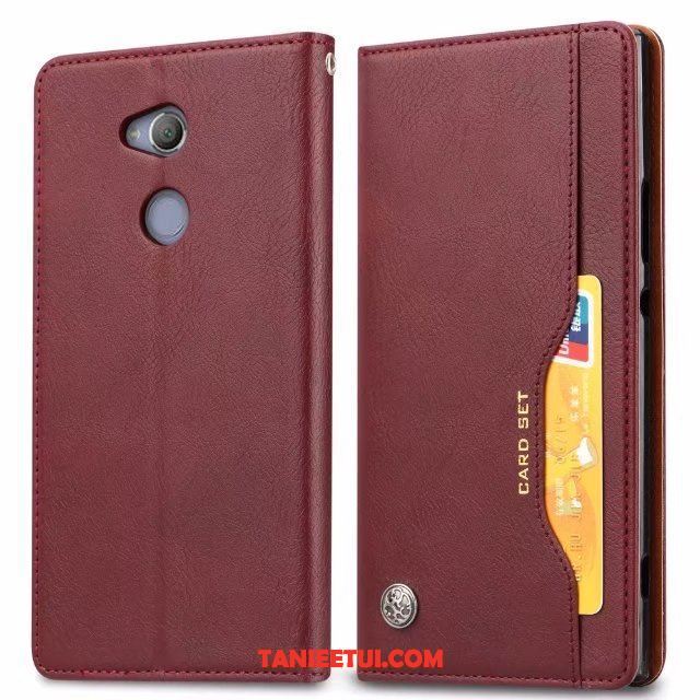 Etui Sony Xperia Xa2 Plus Czarny Ochraniacz Biznes, Obudowa Sony Xperia Xa2 Plus Skórzany Futerał Wspornik Karta