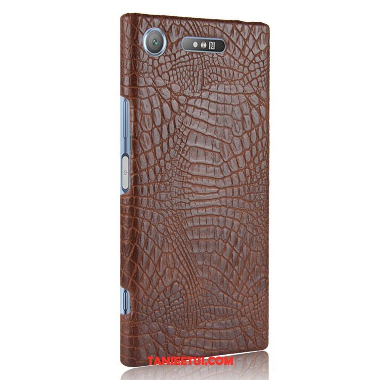 Etui Sony Xperia Xz1 Ochraniacz Vintage Skóra, Futerał Sony Xperia Xz1 Telefon Komórkowy Trudno Krokodyl Braun