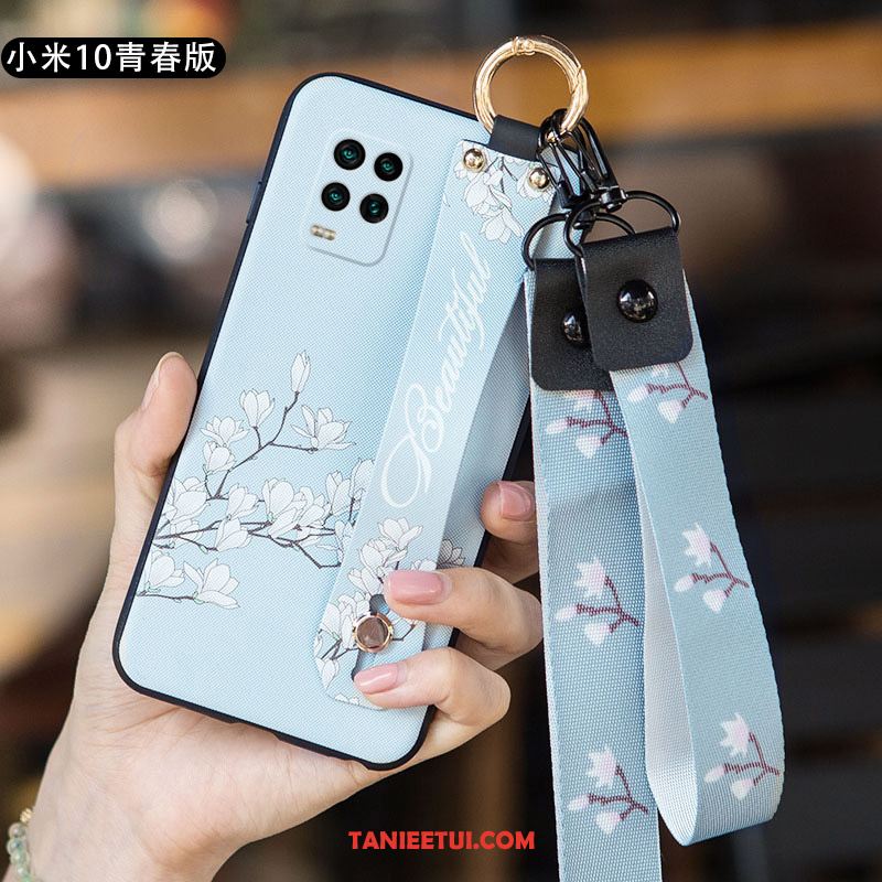 Etui Xiaomi Mi 10 Lite Niebieski Cienkie Tendencja, Pokrowce Xiaomi Mi 10 Lite Kreatywne Czerwony Netto Anti-fall Beige