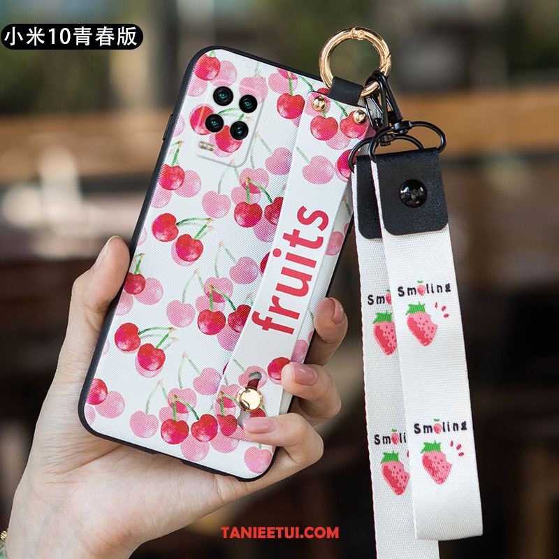 Etui Xiaomi Mi 10 Lite Niebieski Cienkie Tendencja, Pokrowce Xiaomi Mi 10 Lite Kreatywne Czerwony Netto Anti-fall Beige