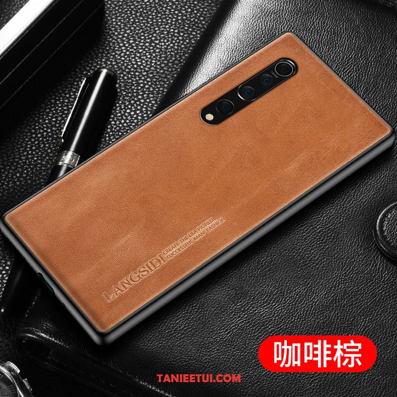 Etui Xiaomi Mi 10 Moda Prawdziwa Skóra Niebieski, Pokrowce Xiaomi Mi 10 Mały Ochraniacz Bydło Beige