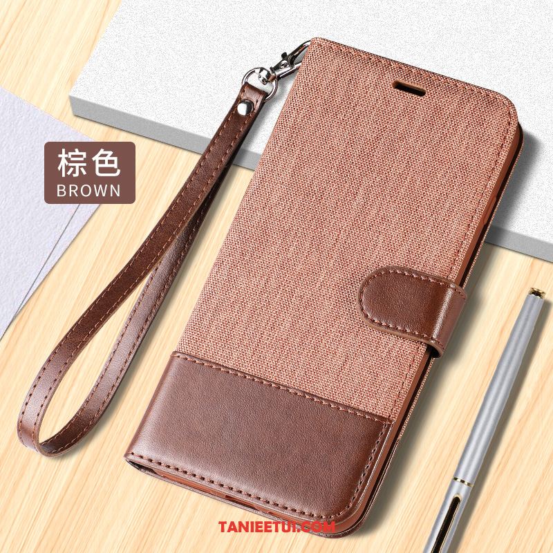 Etui Xiaomi Mi 10 Telefon Komórkowy All Inclusive Skórzany, Futerał Xiaomi Mi 10 Anti-fall Ciemno Niebieski Mały Beige