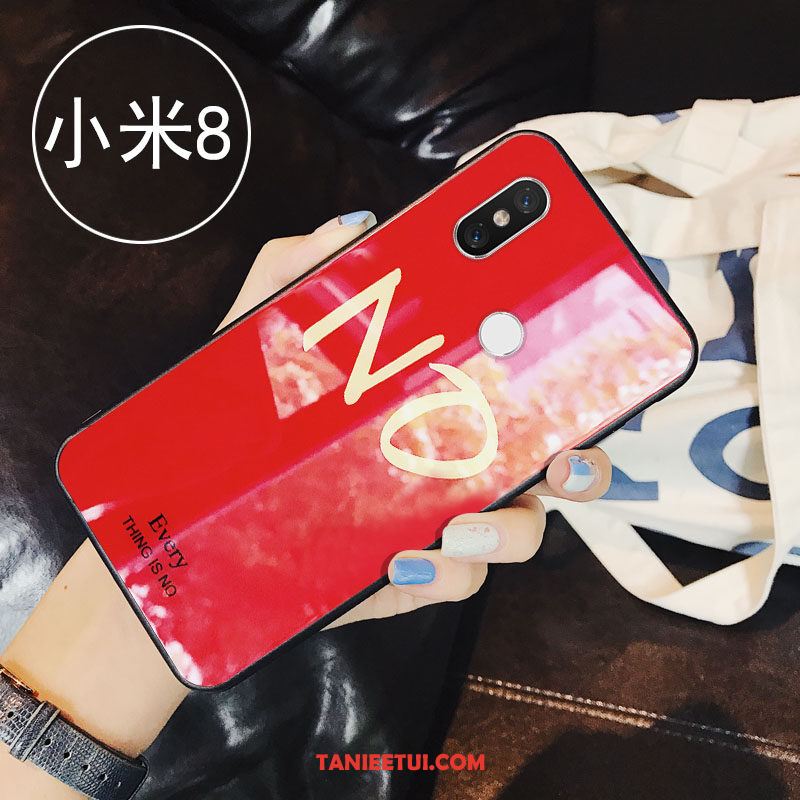 Etui Xiaomi Mi 8 Alfabet Telefon Komórkowy All Inclusive, Futerał Xiaomi Mi 8 Szkło Proste Zakochani Beige