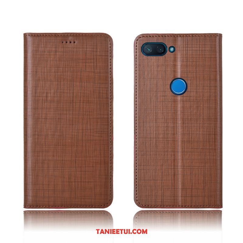 Etui Xiaomi Mi 8 Lite All Inclusive Klapa Prawdziwa Skóra, Futerał Xiaomi Mi 8 Lite Wzór Nowy Młodzież Braun Beige