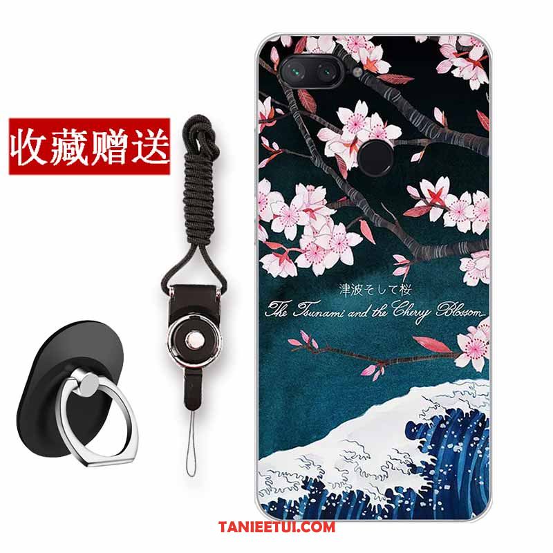 Etui Xiaomi Mi 8 Lite Czerwony Netto All Inclusive Silikonowe, Obudowa Xiaomi Mi 8 Lite Ochraniacz Kwiaty Proste Beige