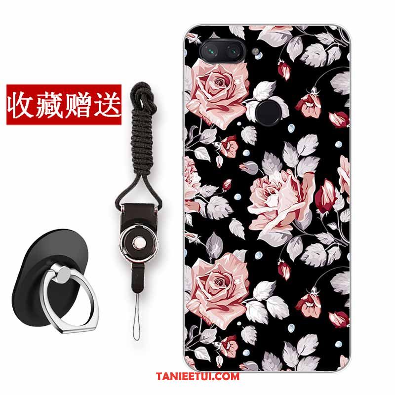 Etui Xiaomi Mi 8 Lite Czerwony Netto All Inclusive Silikonowe, Obudowa Xiaomi Mi 8 Lite Ochraniacz Kwiaty Proste Beige