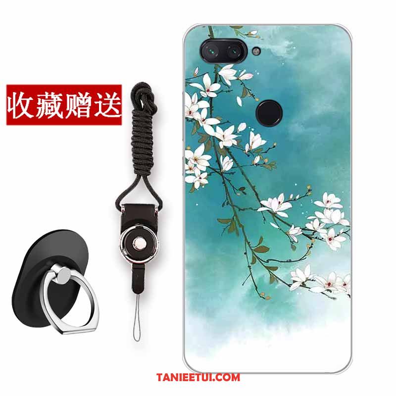 Etui Xiaomi Mi 8 Lite Czerwony Netto All Inclusive Silikonowe, Obudowa Xiaomi Mi 8 Lite Ochraniacz Kwiaty Proste Beige