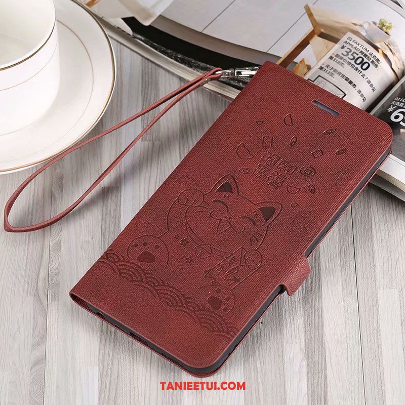 Etui Xiaomi Mi 8 Lite Klapa All Inclusive Vintage, Futerał Xiaomi Mi 8 Lite Silikonowe Nubuku Mały Beige