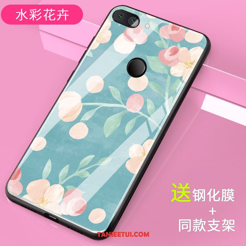 Etui Xiaomi Mi 8 Lite Kreatywne Biały Kreskówka, Futerał Xiaomi Mi 8 Lite Wzór Tendencja Szkło Beige