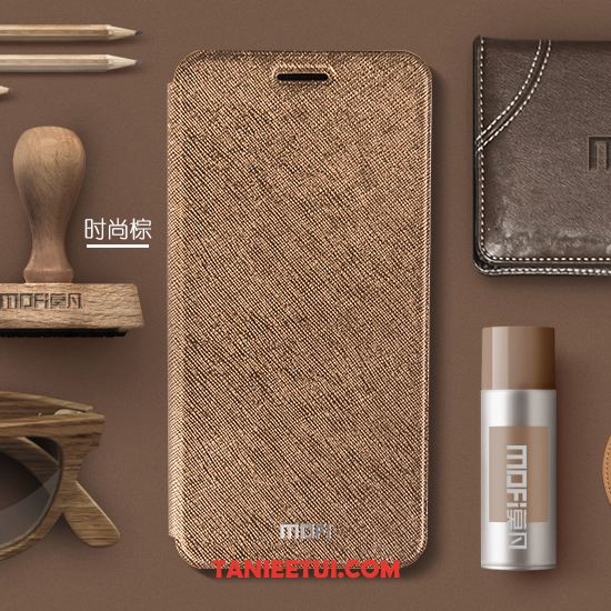 Etui Xiaomi Mi 8 Lite Miękki Tendencja Nubuku, Obudowa Xiaomi Mi 8 Lite Telefon Komórkowy Klapa Młodzież Beige