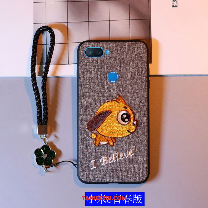 Etui Xiaomi Mi 8 Lite Niebieski Anti-fall Ochraniacz, Futerał Xiaomi Mi 8 Lite Wzór Przezroczysty Kreskówka Beige