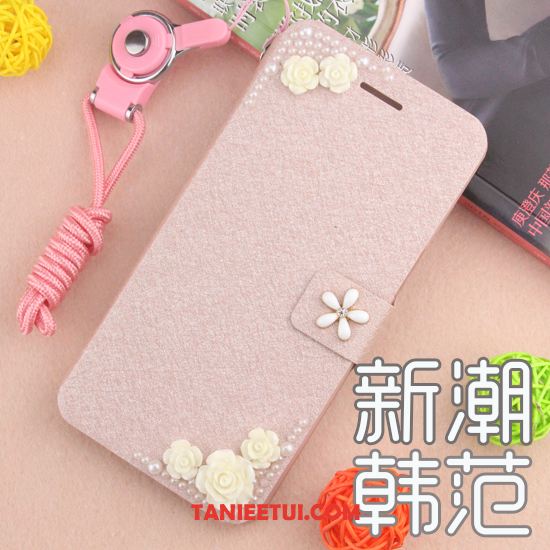 Etui Xiaomi Mi 8 Lite Rhinestone Nowy Anti-fall, Obudowa Xiaomi Mi 8 Lite Skórzany Futerał Czerwony Telefon Komórkowy Beige