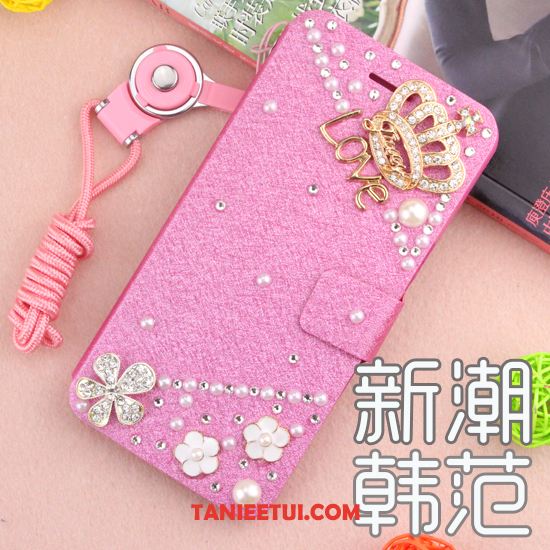 Etui Xiaomi Mi 8 Lite Rhinestone Nowy Anti-fall, Obudowa Xiaomi Mi 8 Lite Skórzany Futerał Czerwony Telefon Komórkowy Beige