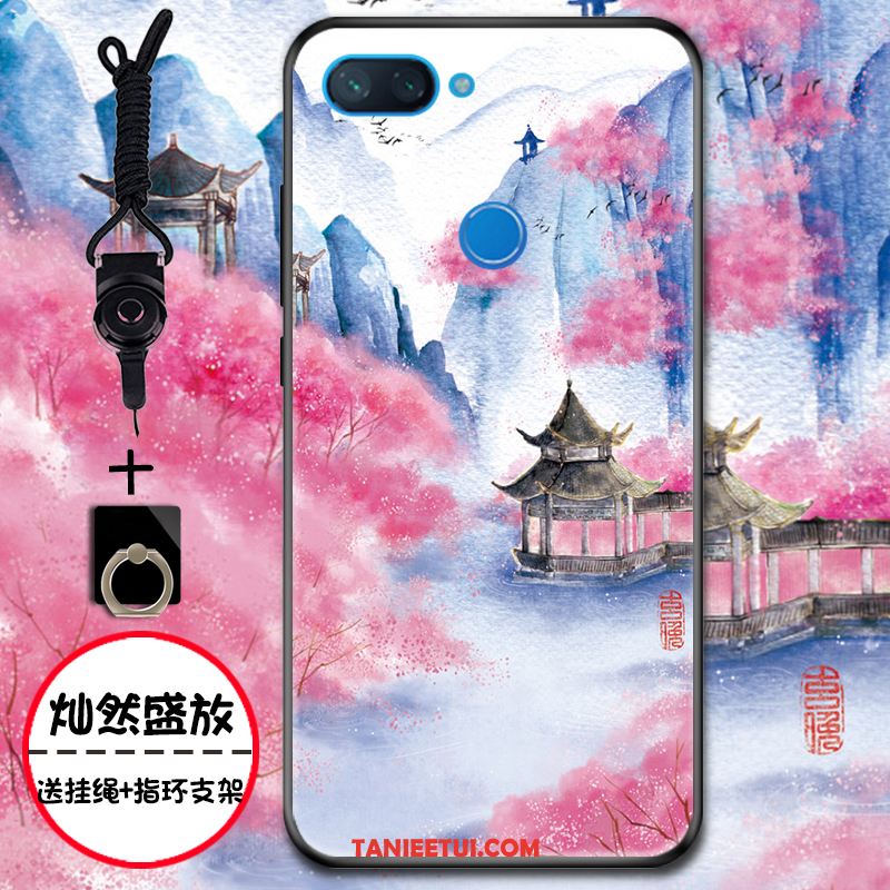 Etui Xiaomi Mi 8 Lite Silikonowe Anti-fall Vintage, Pokrowce Xiaomi Mi 8 Lite Nubuku All Inclusive Kwiaty Beige