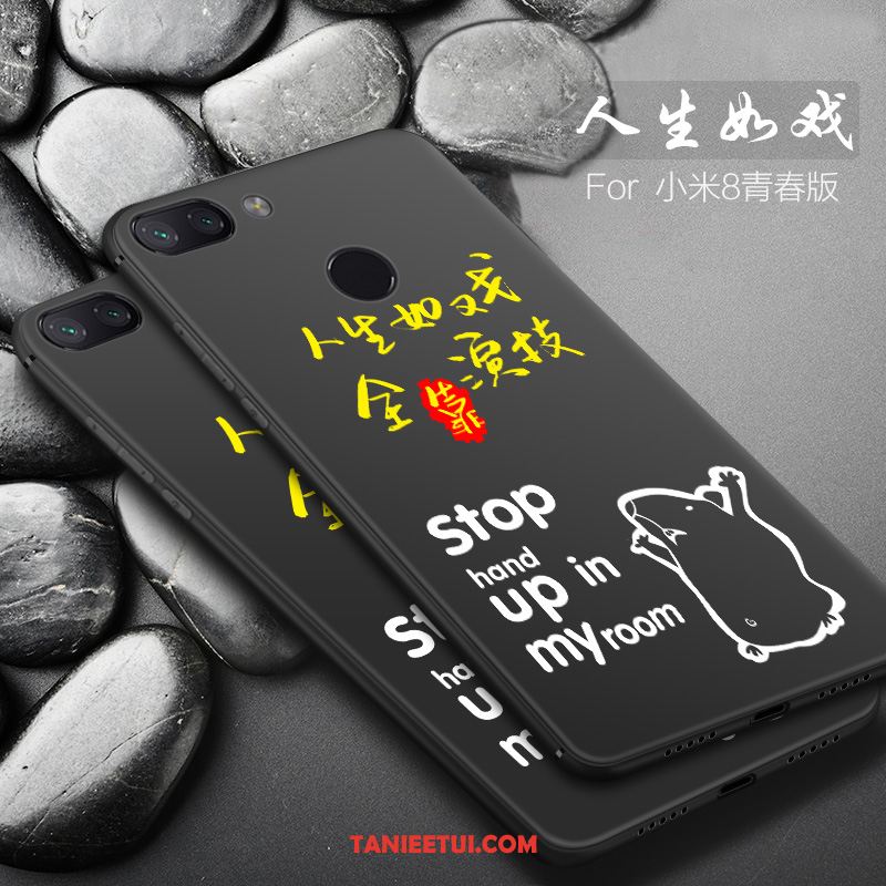 Etui Xiaomi Mi 8 Lite Silikonowe Tendencja Osobowość, Obudowa Xiaomi Mi 8 Lite Anti-fall Czarny Telefon Komórkowy Beige