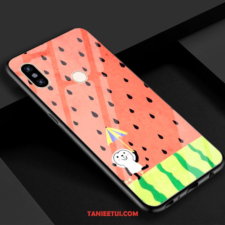 Etui Xiaomi Mi 8 Lustro Mały Szkło Hartowane, Obudowa Xiaomi Mi 8 Czerwony Świeży Chłodny Beige