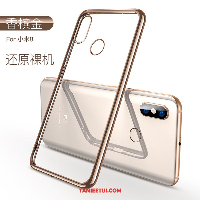 Etui Xiaomi Mi 8 Nubuku Telefon Komórkowy Przezroczysty, Futerał Xiaomi Mi 8 Miękki Tendencja Anti-fall Beige