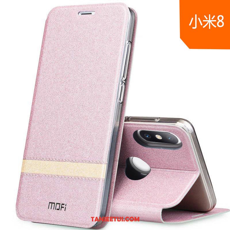 Etui Xiaomi Mi 8 Obudź Się Anti-fall Miękki, Futerał Xiaomi Mi 8 Telefon Komórkowy Spoczynek Klapa Beige