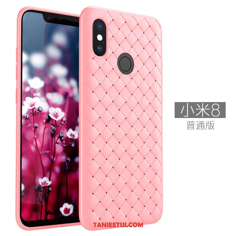 Etui Xiaomi Mi 8 Oddychające Przeplatane Wzór, Futerał Xiaomi Mi 8 Telefon Komórkowy Antypoślizgowe Skóra Beige