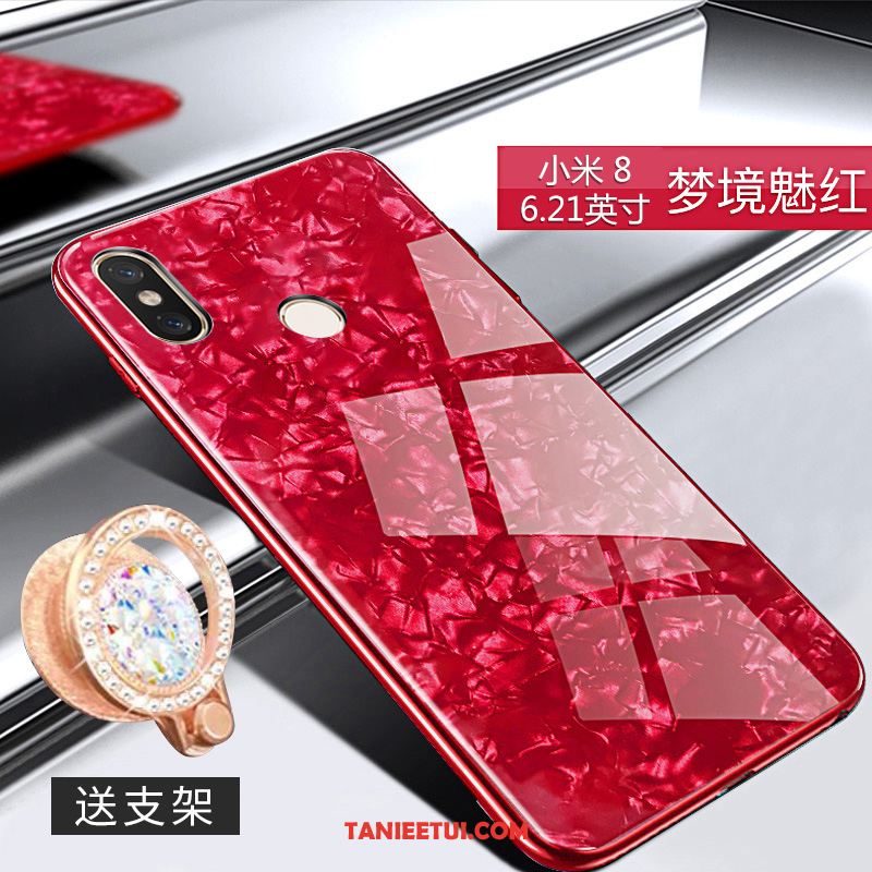Etui Xiaomi Mi 8 Osobowość Czerwony Netto Czarny, Obudowa Xiaomi Mi 8 Telefon Komórkowy Wiszące Ozdoby Anti-fall Beige