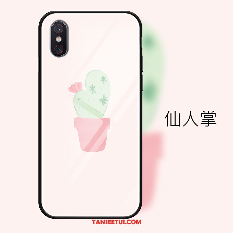 Etui Xiaomi Mi 8 Pro Biały Lustro Wzór, Futerał Xiaomi Mi 8 Pro Młodzież Anti-fall Szkło Hartowane Beige