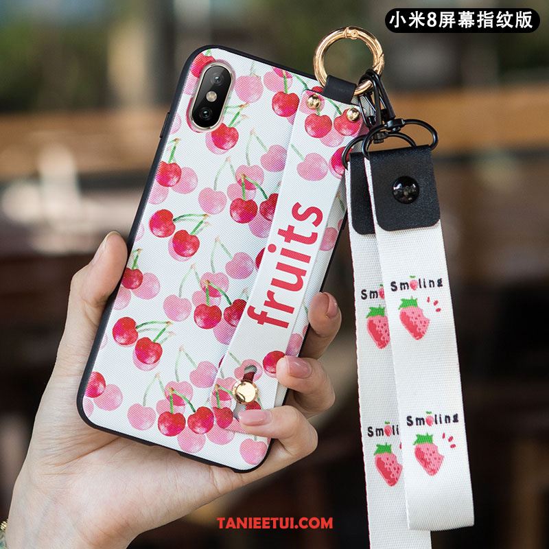 Etui Xiaomi Mi 8 Pro Kreatywne Silikonowe Wzór, Futerał Xiaomi Mi 8 Pro Czerwony Netto Anti-fall All Inclusive Beige