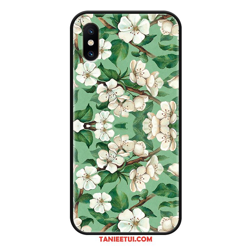 Etui Xiaomi Mi 8 Pro Kwiaty Mały Moda, Obudowa Xiaomi Mi 8 Pro Anti-fall Ochraniacz Zielony Beige