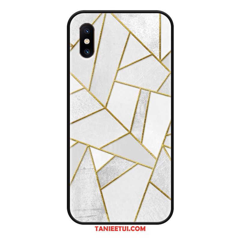 Etui Xiaomi Mi 8 Pro Mały Moda Relief, Pokrowce Xiaomi Mi 8 Pro Geometria Biały Kreatywne Beige