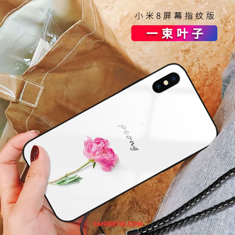 Etui Xiaomi Mi 8 Pro Szkło Wzór Telefon Komórkowy, Futerał Xiaomi Mi 8 Pro All Inclusive Liść Świeży Beige