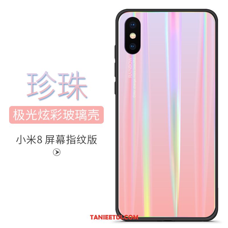 Etui Xiaomi Mi 8 Pro Telefon Komórkowy Wzór Kreatywne, Pokrowce Xiaomi Mi 8 Pro Anti-fall Nowy Szkło Beige