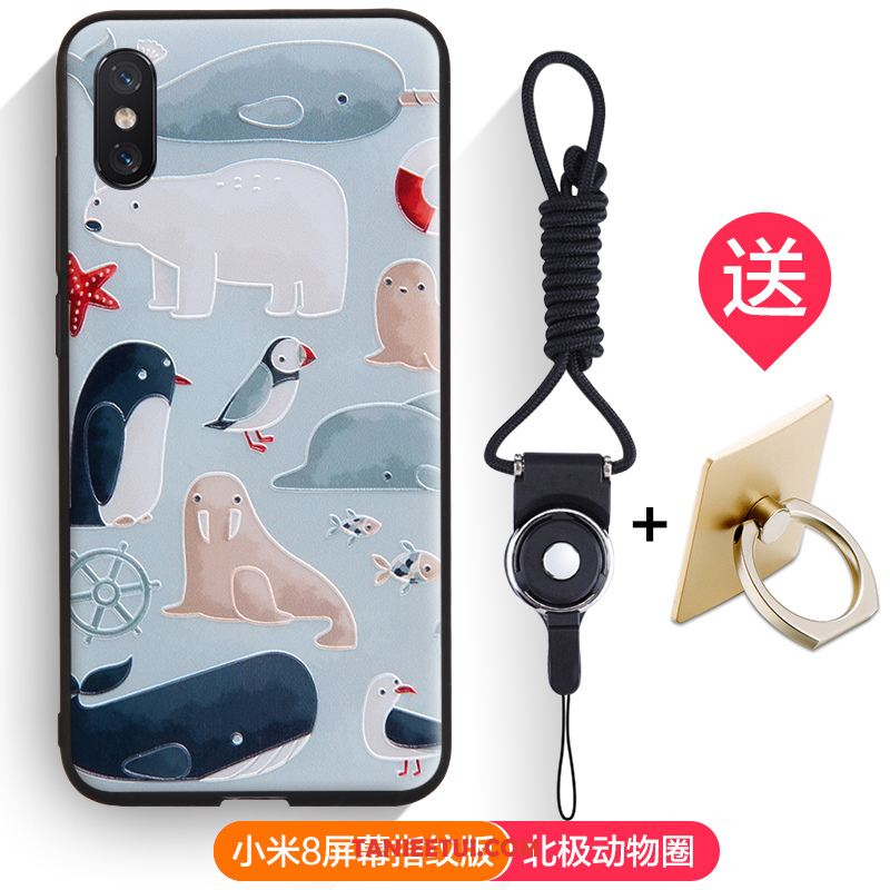 Etui Xiaomi Mi 8 Pro Wzór All Inclusive Relief, Futerał Xiaomi Mi 8 Pro Silikonowe Kreatywne Żółty Beige