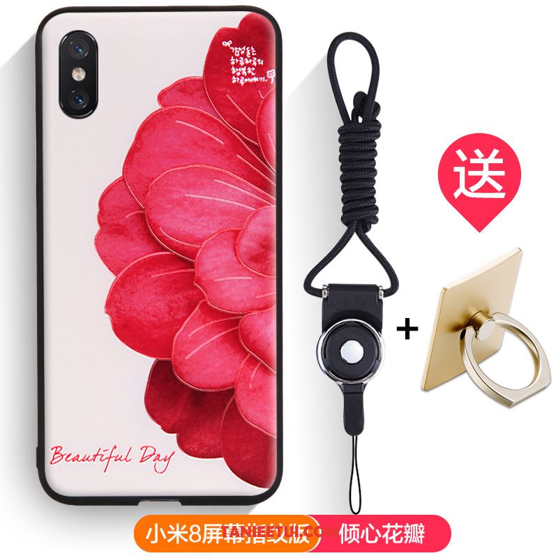 Etui Xiaomi Mi 8 Pro Wzór All Inclusive Relief, Futerał Xiaomi Mi 8 Pro Silikonowe Kreatywne Żółty Beige