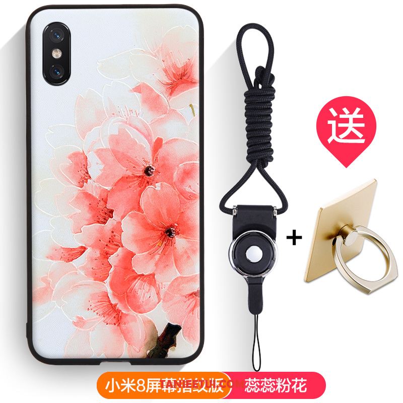 Etui Xiaomi Mi 8 Pro Wzór All Inclusive Relief, Futerał Xiaomi Mi 8 Pro Silikonowe Kreatywne Żółty Beige