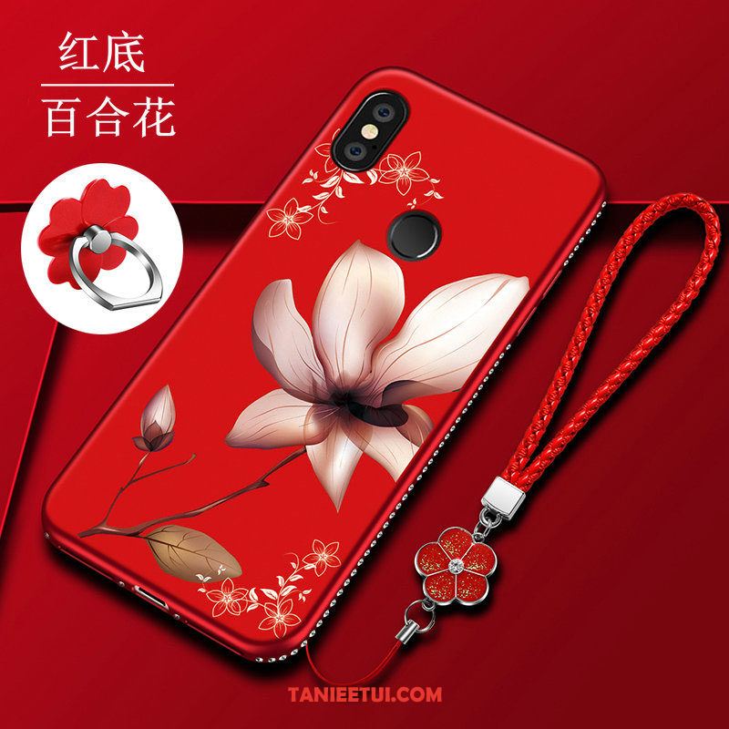 Etui Xiaomi Mi 8 Se All Inclusive Wiszące Ozdoby Ochraniacz, Pokrowce Xiaomi Mi 8 Se Czarny Kwiaty Anti-fall Beige