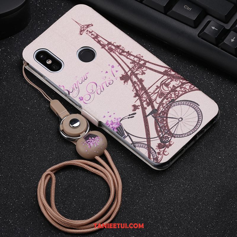 Etui Xiaomi Mi 8 Se Czerwony Mały Kreskówka, Pokrowce Xiaomi Mi 8 Se Telefon Komórkowy Klapa Skórzany Futerał Beige