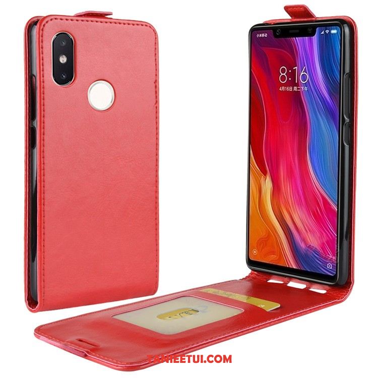 Etui Xiaomi Mi 8 Se Mały Telefon Komórkowy Skórzany Futerał, Pokrowce Xiaomi Mi 8 Se Czarny Beige