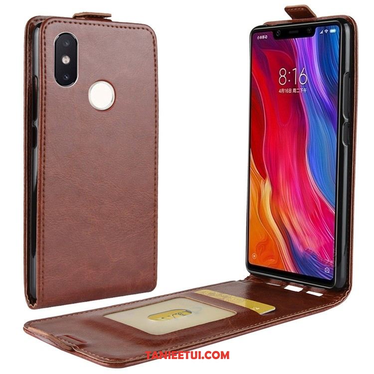 Etui Xiaomi Mi 8 Se Mały Telefon Komórkowy Skórzany Futerał, Pokrowce Xiaomi Mi 8 Se Czarny Beige