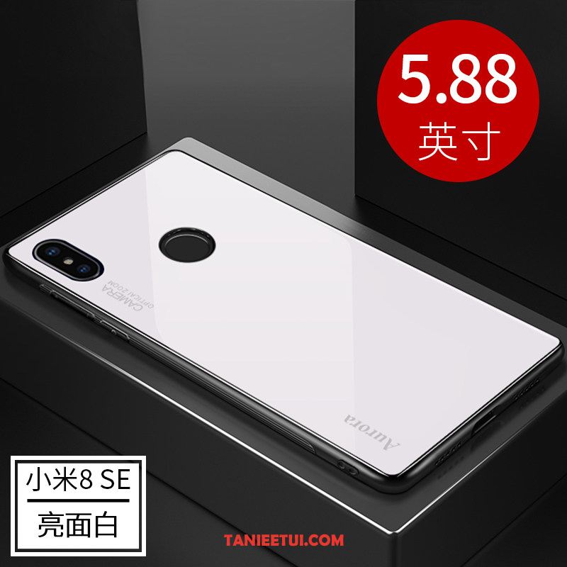 Etui Xiaomi Mi 8 Se Obrzeża Telefon Komórkowy Cienkie, Pokrowce Xiaomi Mi 8 Se Szkło Hartowane Kreatywne Ochraniacz Beige