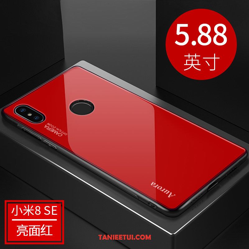 Etui Xiaomi Mi 8 Se Obrzeża Telefon Komórkowy Cienkie, Pokrowce Xiaomi Mi 8 Se Szkło Hartowane Kreatywne Ochraniacz Beige