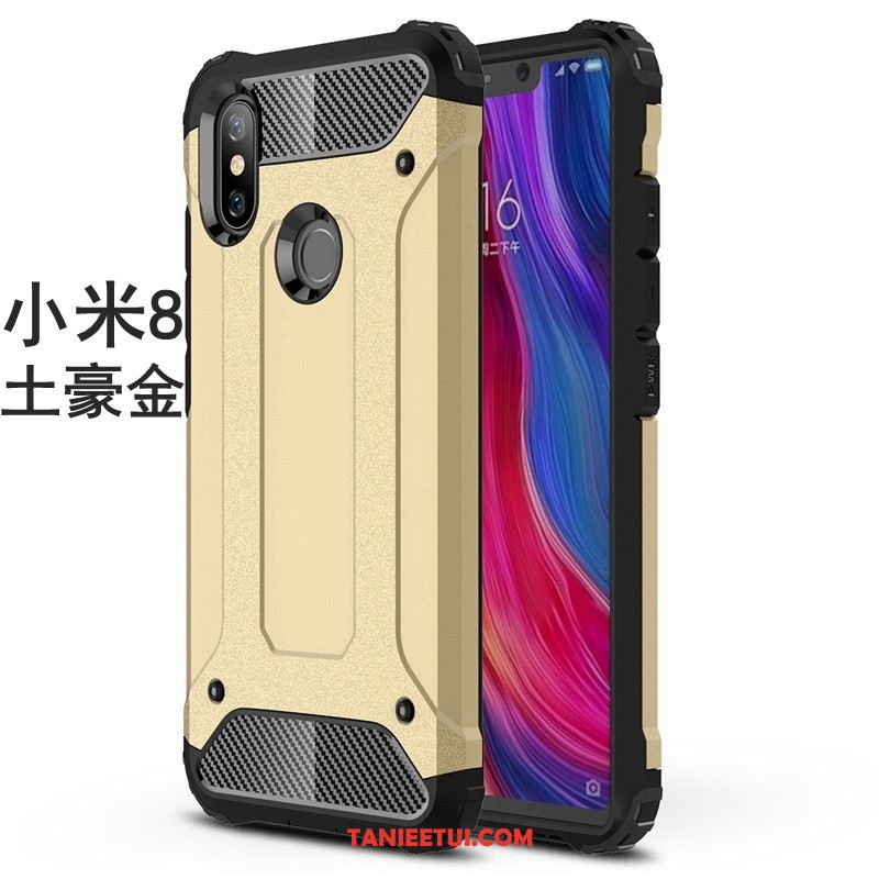 Etui Xiaomi Mi 8 Szary Kreatywne Proste, Obudowa Xiaomi Mi 8 Telefon Komórkowy Mały Nubuku Beige