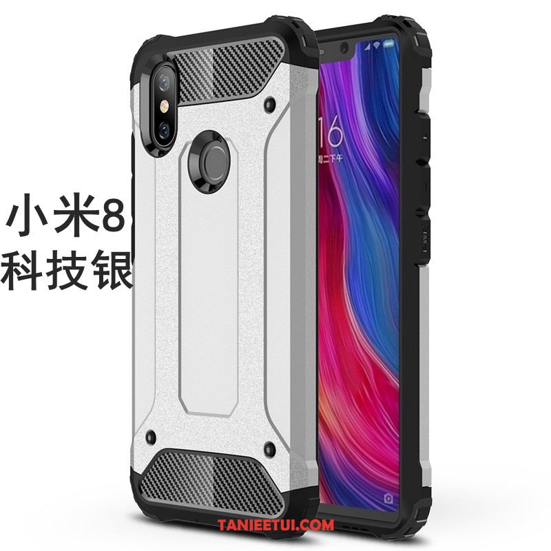 Etui Xiaomi Mi 8 Szary Kreatywne Proste, Obudowa Xiaomi Mi 8 Telefon Komórkowy Mały Nubuku Beige
