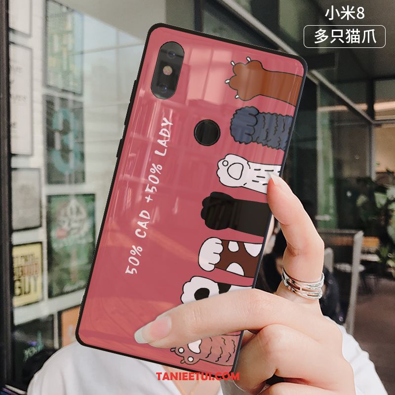 Etui Xiaomi Mi 8 Telefon Komórkowy Biały Szkło Hartowane, Pokrowce Xiaomi Mi 8 Ochraniacz Czerwony Netto Silikonowe Beige