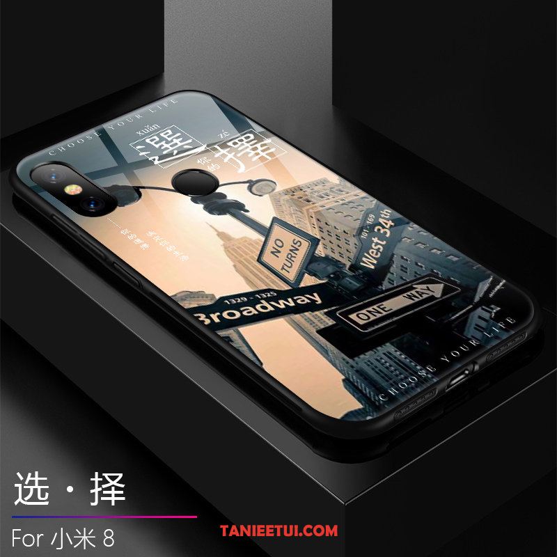Etui Xiaomi Mi 8 Świecące Cienkie Osobowość, Obudowa Xiaomi Mi 8 Czerwony Netto Anti-fall Zakochani Beige