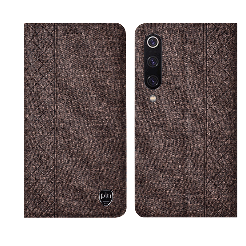 Etui Xiaomi Mi 9 All Inclusive Telefon Komórkowy W Kratę, Obudowa Xiaomi Mi 9 Skórzany Futerał Niebieski Czerwony Beige