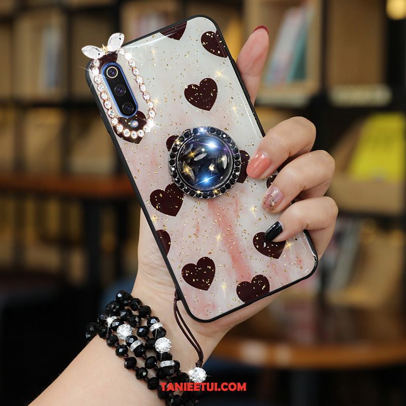 Etui Xiaomi Mi 9 Lite Luksusowy Kreatywne Rhinestone, Obudowa Xiaomi Mi 9 Lite Telefon Komórkowy Czerwony Miękki Beige