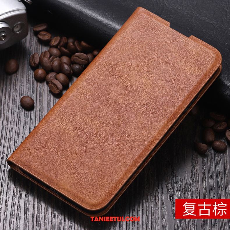 Etui Xiaomi Mi 9 Lite Szkło Hartowane Ochraniacz Vintage, Pokrowce Xiaomi Mi 9 Lite Skórzany Futerał Dostosowane Telefon Komórkowy Braun Beige