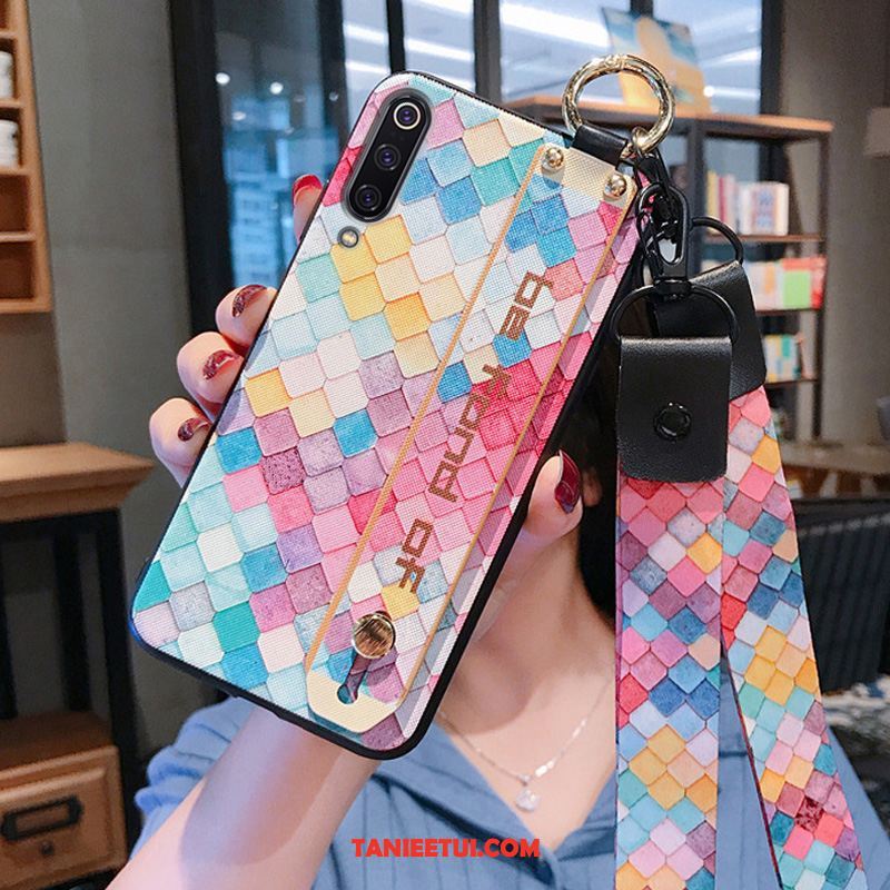 Etui Xiaomi Mi 9 Lite Wiatr Tendencja Czerwony Netto, Obudowa Xiaomi Mi 9 Lite Anti-fall Nubuku Wiszące Ozdoby Beige